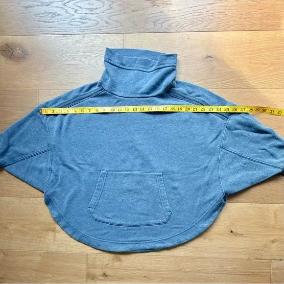 Prana Cozy Up Poncho Sweatshirt Cowl Neck Gorpcore Grey Blue Women's XS VGUC - Picture 10 of 11